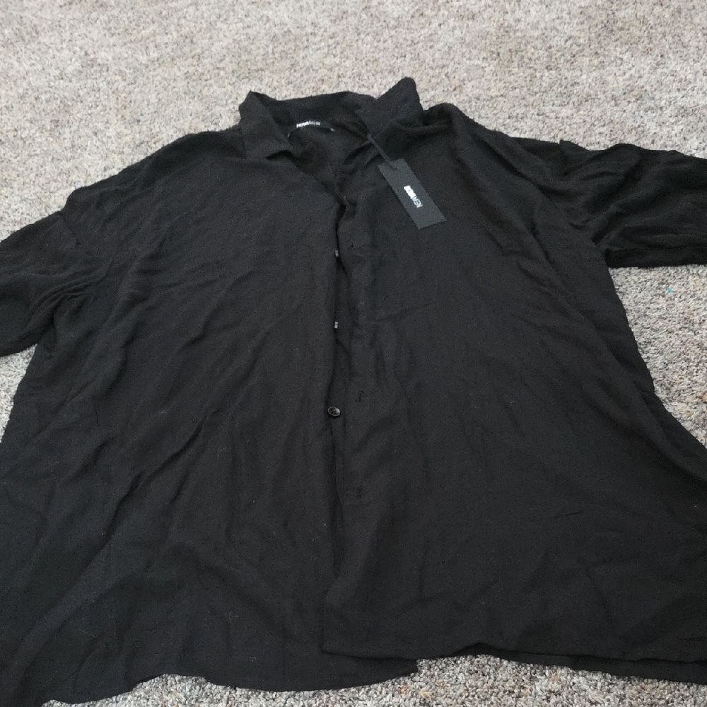 Studio Nova Black Casual Button Down Shirt